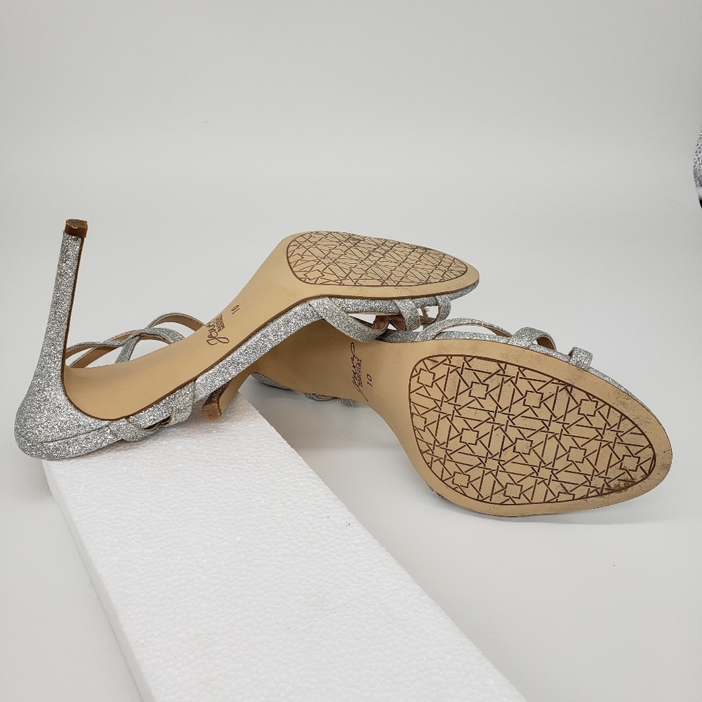 Badgley Mischka Jewel Silver Glitter Heels - Picture 3 of 6